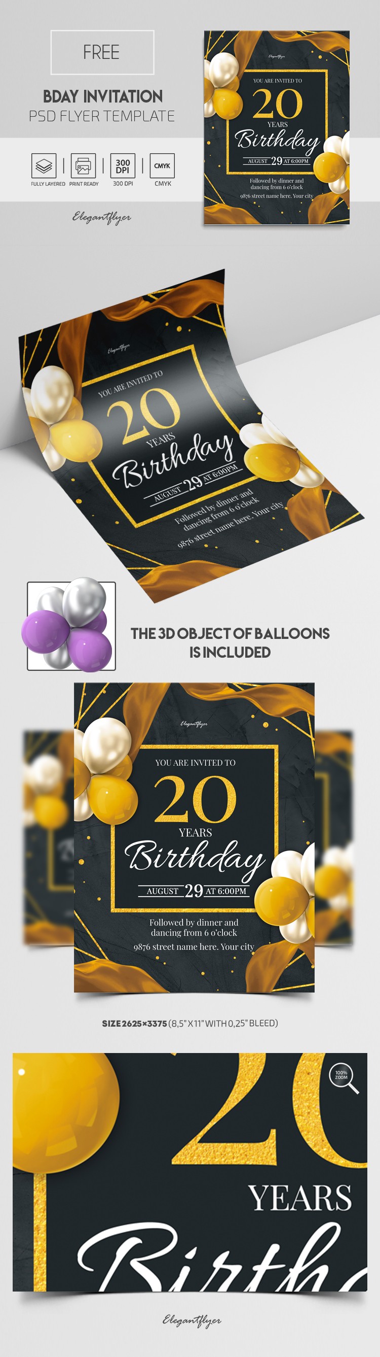 Geburtstagseinladungsflyer by ElegantFlyer Geburtstagseinladungsflyer by ElegantFlyer