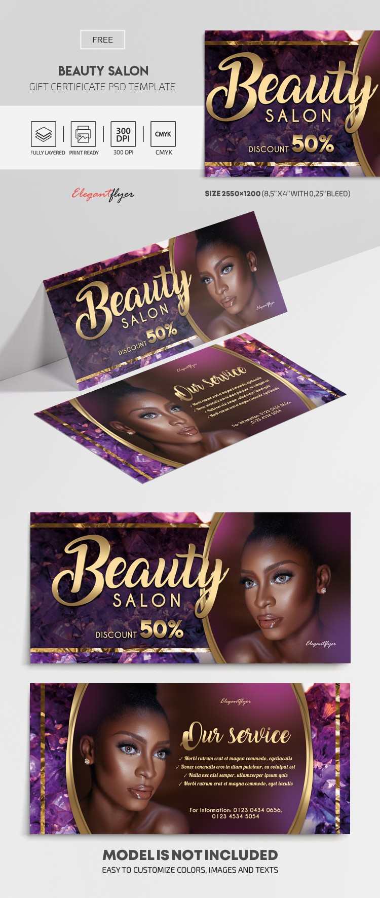 Certyfikat podarunkowy na usługi w salonie urody by ElegantFlyer Certyfikat podarunkowy na usługi w salonie urody by ElegantFlyer