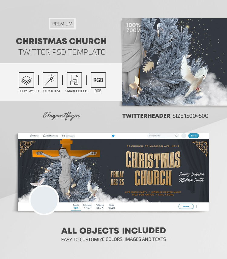 Église de Noël Twitter by ElegantFlyer Église de Noël Twitter by ElegantFlyer