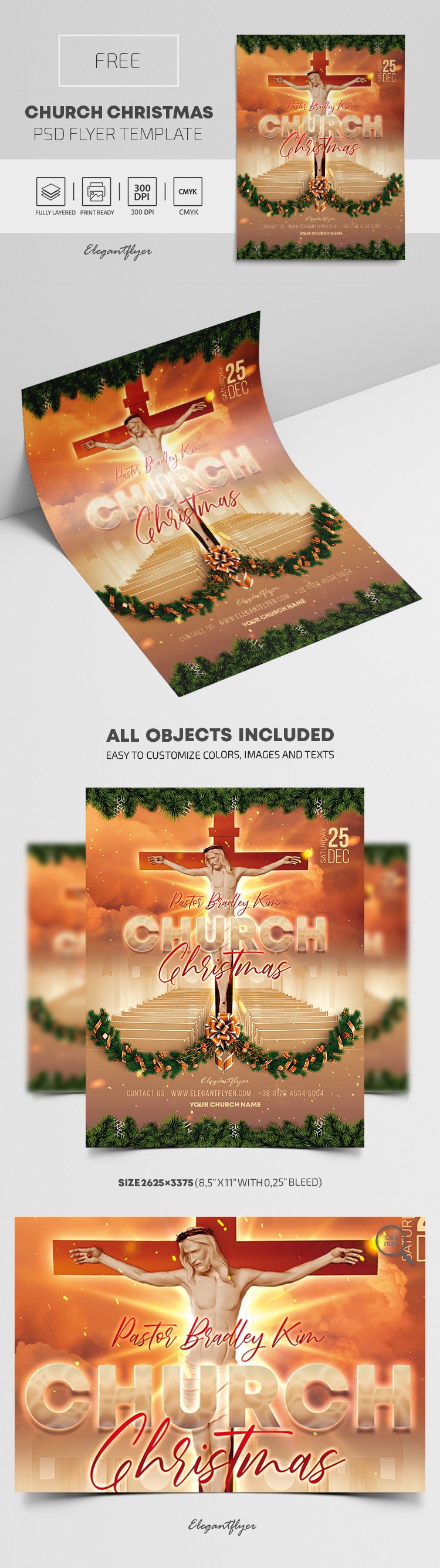 Kościelny ulotka bożonarodzeniowy by ElegantFlyer
