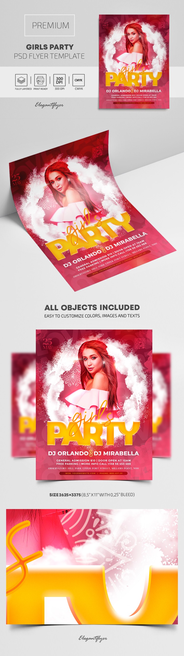 Mädchen-Party-Flyer by ElegantFlyer Mädchen-Party-Flyer by ElegantFlyer
