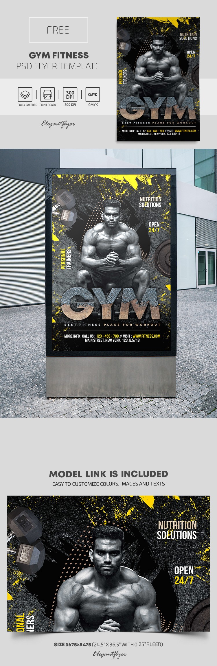 Cartaz de academia fitness by ElegantFlyer Cartaz de academia fitness by ElegantFlyer