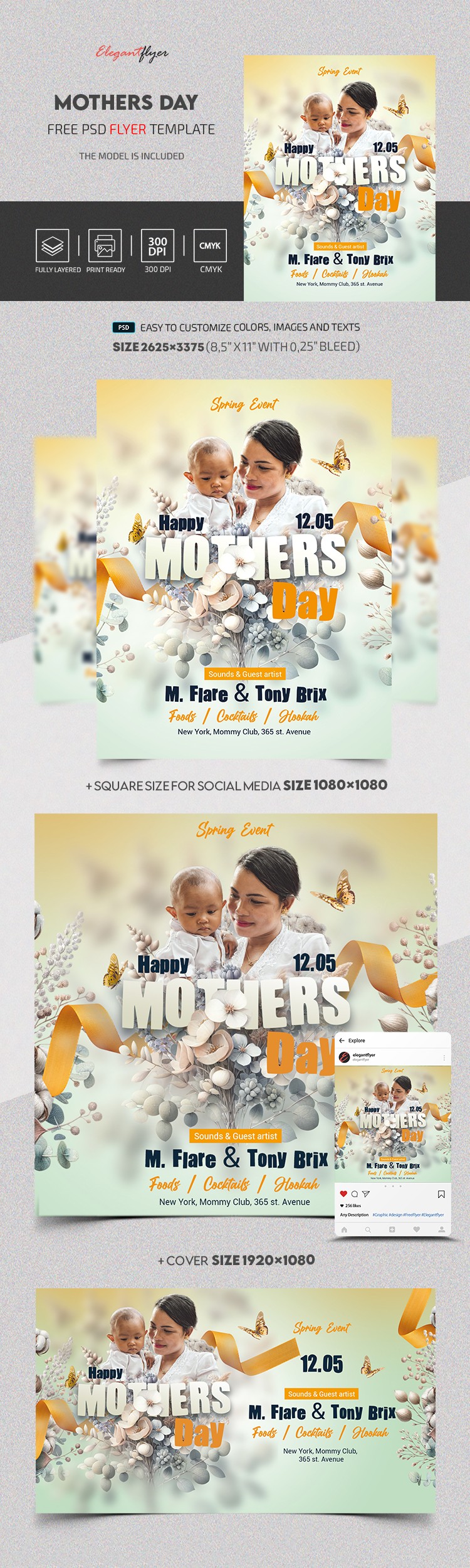 Giornata felice della festa della mamma by ElegantFlyer Giornata felice della festa della mamma by ElegantFlyer