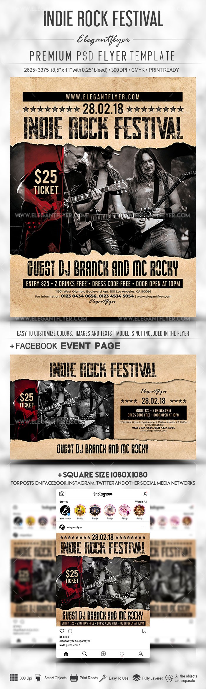 Indie Rock Festival by ElegantFlyer Indie Rock Festival by ElegantFlyer