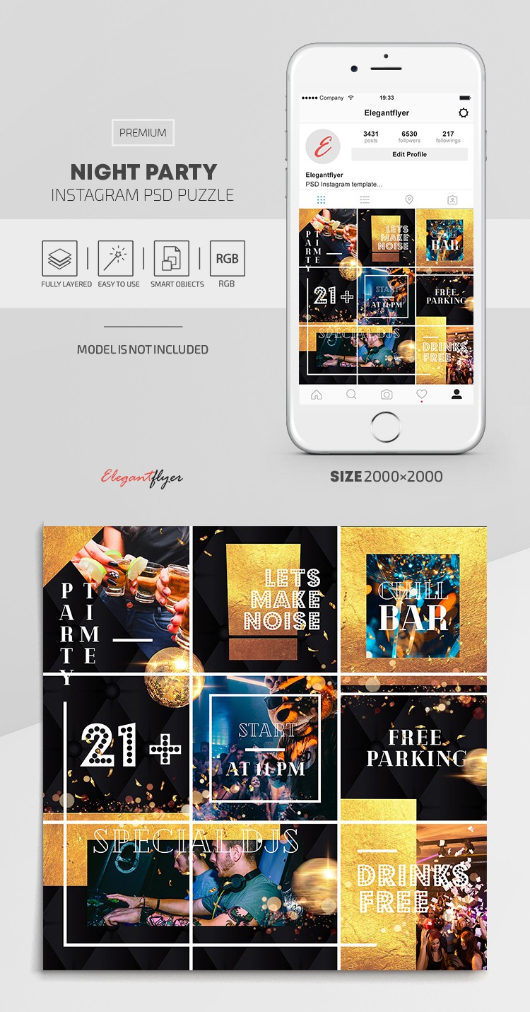 Fête nocturne Instagram by ElegantFlyer Fête nocturne Instagram by ElegantFlyer
