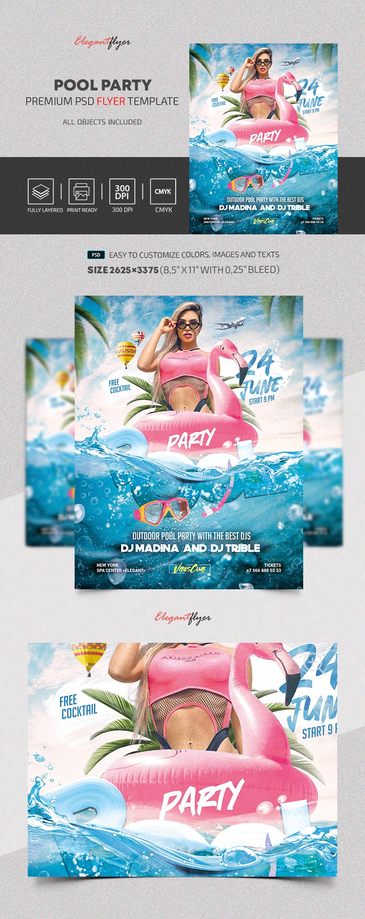 Wunderbarer Poolparty-Flyer by ElegantFlyer Wunderbarer Poolparty-Flyer by ElegantFlyer