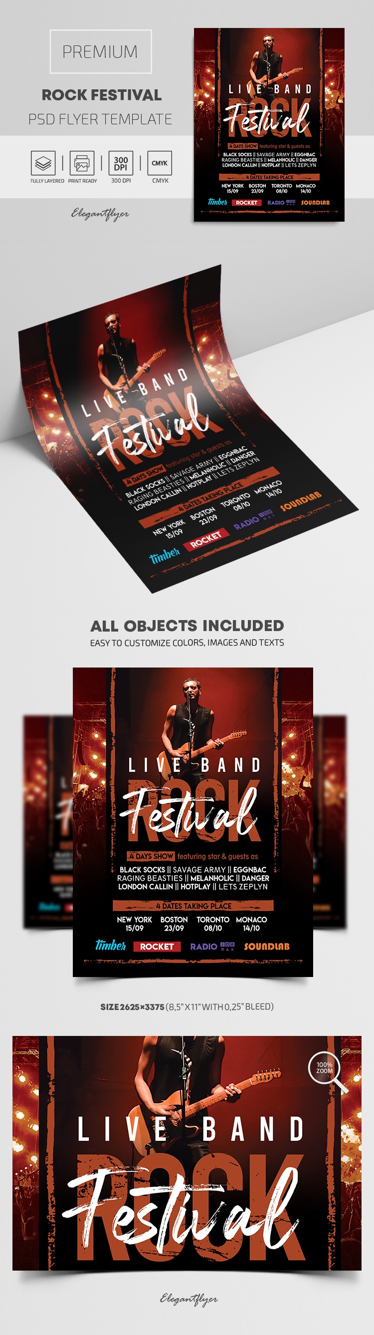 Folleto del Festival de Rock by ElegantFlyer