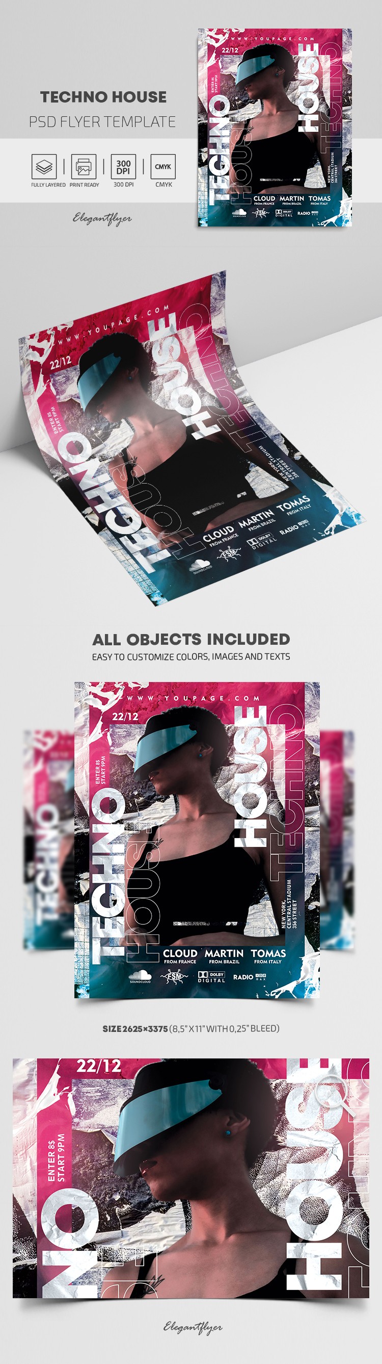 Volantino Techno House by ElegantFlyer Volantino Techno House by ElegantFlyer