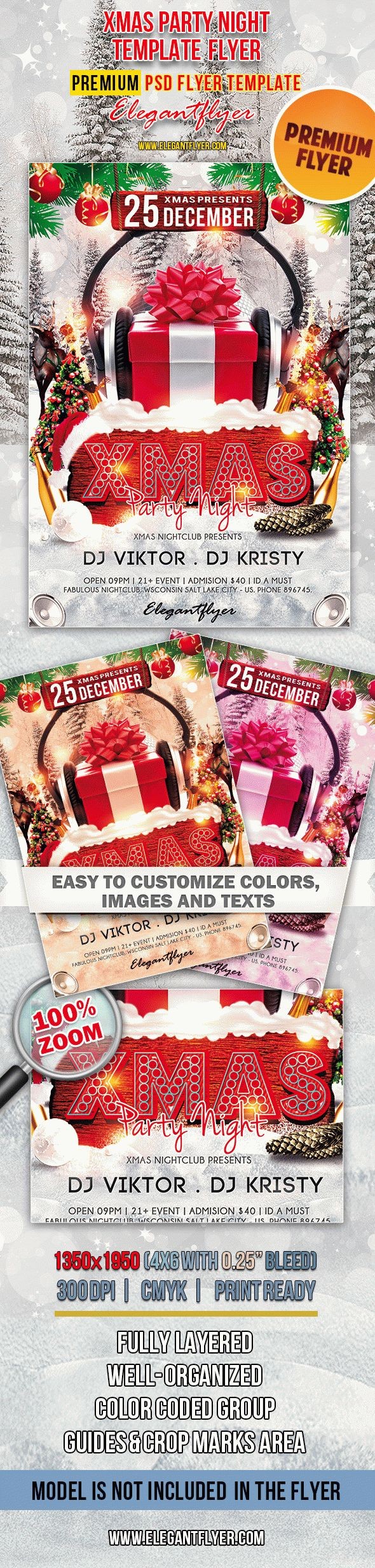 Noc imprezy bożonarodzeniowej by ElegantFlyer Noc imprezy bożonarodzeniowej by ElegantFlyer